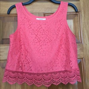 Forever 21 coral, floral tank top
